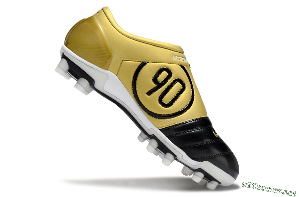 Men's Nike Air Zoom Total 90 III FG Football Boots - Black/Gold/White 4