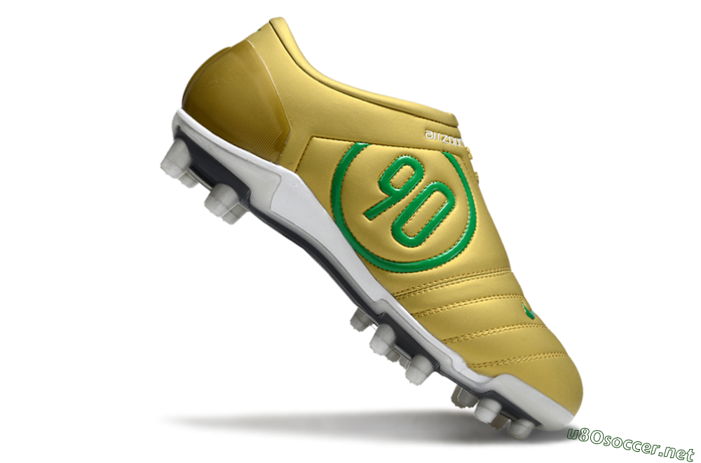 Men's Nike Air Zoom Total 90 III FG Football Boots - Gold/Green/White 4