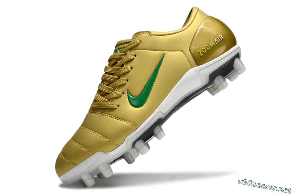 Men's Nike Air Zoom Total 90 III FG Football Boots - Gold/Green/White 5