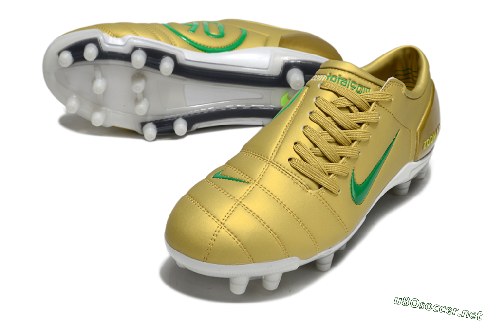 Men's Nike Air Zoom Total 90 III FG Football Boots - Gold/Green/White 3