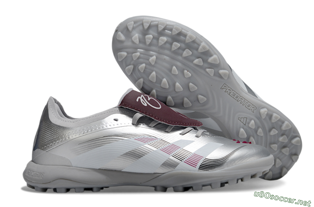 Men's Adidas Predator Elite Foldover Tongue TF Football Shoes - Silver/Black/Red 2