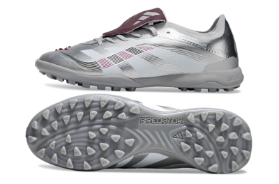 Men's Adidas Predator Elite Foldover Tongue TF Football Shoes - Silver/Black/Red