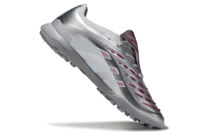 Men's Adidas Predator Elite Foldover Tongue TF Football Shoes - Silver/Black/Red