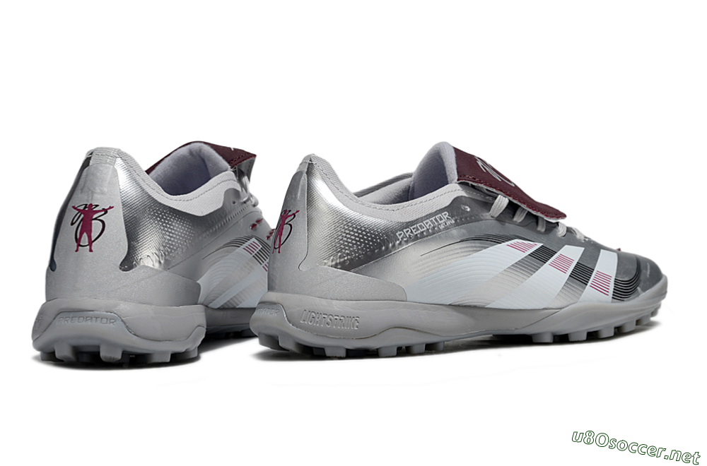 Men's Adidas Predator Elite Foldover Tongue TF Football Shoes - Silver/Black/Red 6