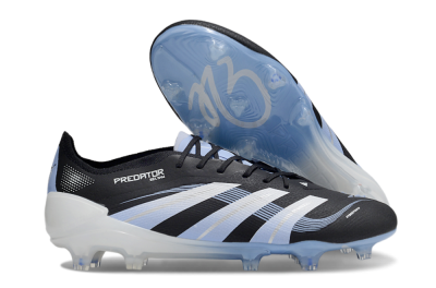 Men's Adidas Predator 25 Elite FG Football Boots - Black/Blue/Silver