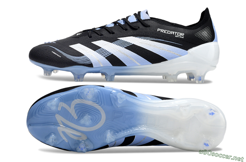 Men's Adidas Predator 25 Elite FG Football Boots - Black/Blue/Silver 1