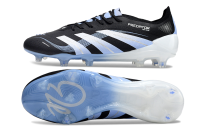 Men's Adidas Predator 25 Elite FG Football Boots - Black/Blue/Silver