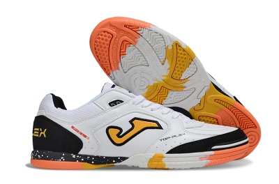 Men's Joma Top Flex IC Football Shoes - White/Black/Yellow