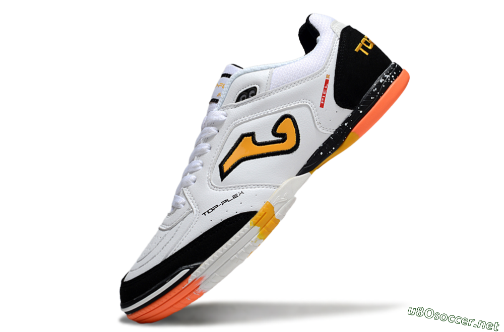 Men's Joma Top Flex IC Football Shoes - White/Black/Yellow 5