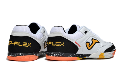Men's Joma Top Flex IC Football Shoes - White/Black/Yellow