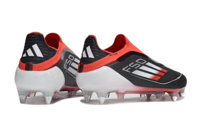Men's Adidas F50 Elite Laceless SG Football Boots - Black/Red/Silver