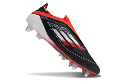 Men's Adidas F50 Elite Laceless SG Football Boots - Black/Red/Silver