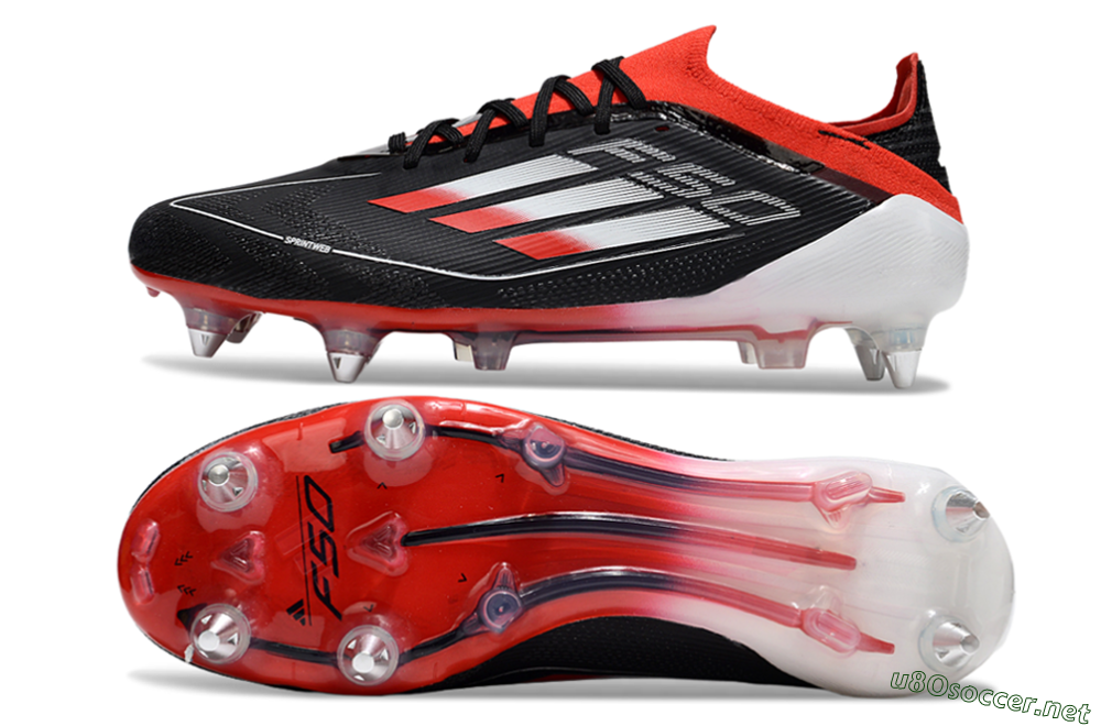 Men's Adidas F50 Elite SG Football Boots - Black/Red/Silver 1