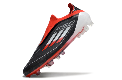 Unisex Adidas F50 Elite Laceless FG Football Boots - Black/Red/Silver