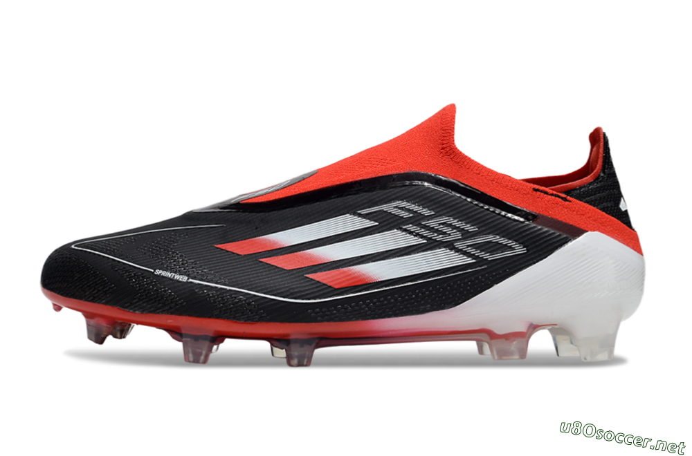 Unisex Adidas F50 Elite Laceless FG Football Boots - Black/Red/Silver 0