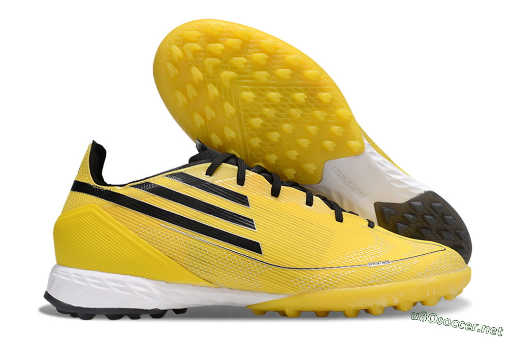 Men's Adidas F50 Pro TF Football Shoes - Yellow/Black/White 2