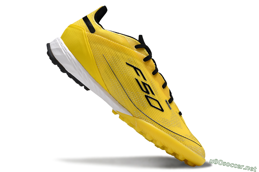 Men's Adidas F50 Pro TF Football Shoes - Yellow/Black/White 4