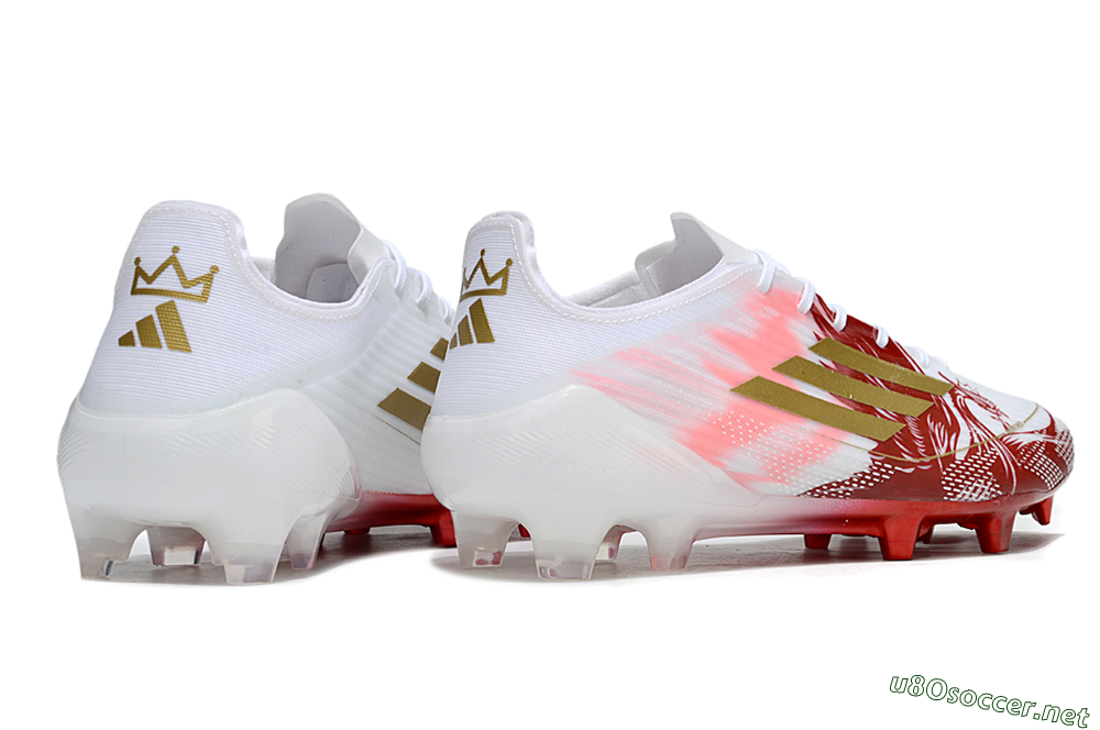 Unisex Adidas F50 Elite FG Football Boots - White/Red/Gold 6