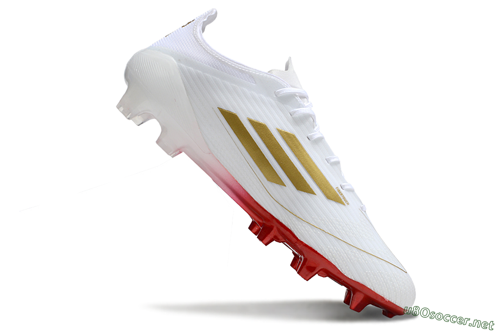 Unisex Adidas F50 Elite FG Football Boots - White/Red/Gold 4