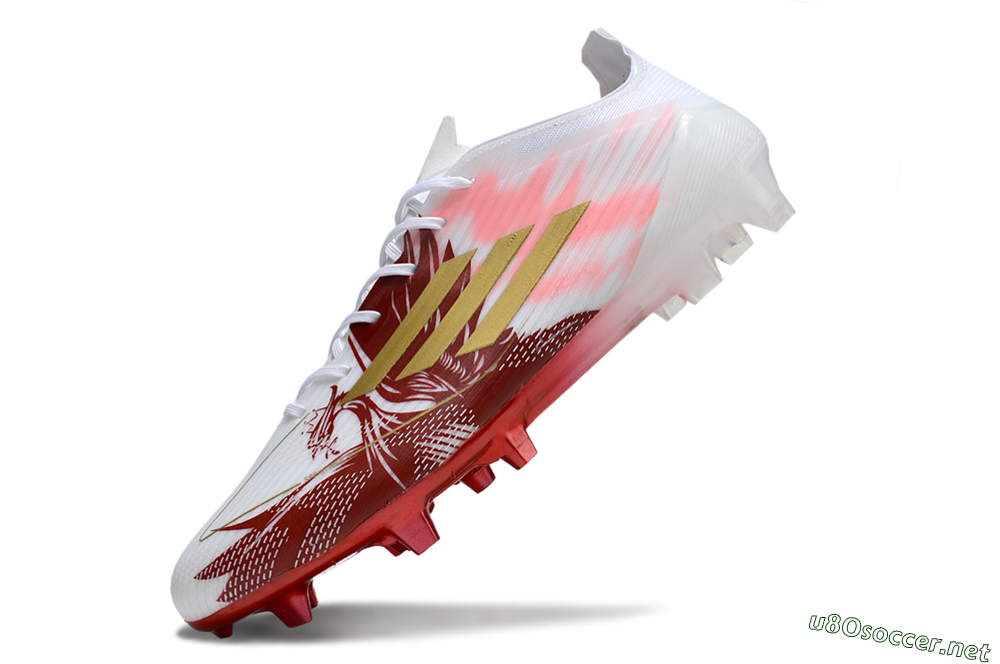 Unisex Adidas F50 Elite FG Football Boots - White/Red/Gold 5