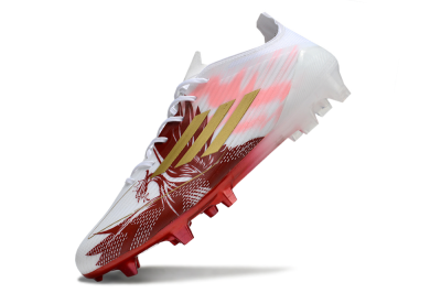 Unisex Adidas F50 Elite FG Football Boots - White/Red/Gold