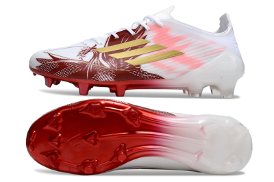 Unisex Adidas F50 Elite FG Football Boots - White/Red/Gold