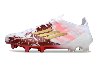 Unisex Adidas F50 Elite FG Football Boots - White/Red/Gold