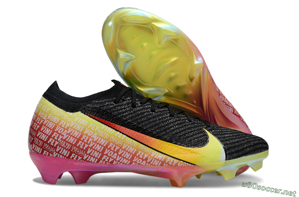 Unisex Nike Air Zoom Mercurial Vapor 16 Elite FG Football Boots - Black/Red/Yellow 2