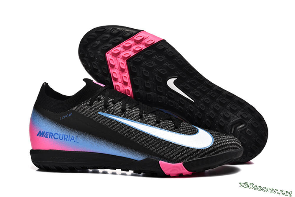 Men's Nike Air Zoom Mercurial Vapor 15 Elite TF Football Boots - Black/White/Blue/Pink 2