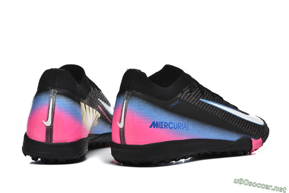 Men's Nike Air Zoom Mercurial Vapor 15 Elite TF Football Boots - Black/White/Blue/Pink 9