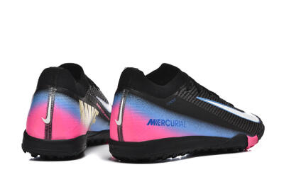 Men's Nike Air Zoom Mercurial Vapor 15 Elite TF Football Boots - Black/White/Blue/Pink