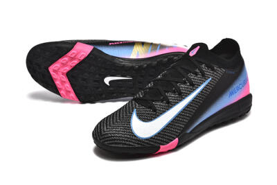 Men's Nike Air Zoom Mercurial Vapor 15 Elite TF Football Boots - Black/White/Blue/Pink
