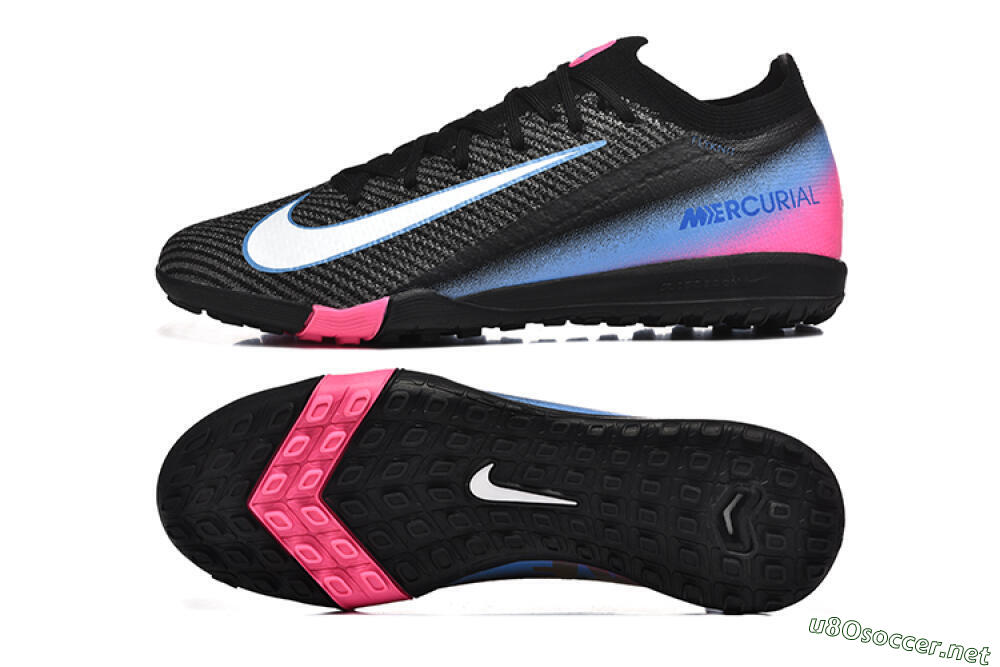 Men's Nike Air Zoom Mercurial Vapor 15 Elite TF Football Boots - Black/White/Blue/Pink 1