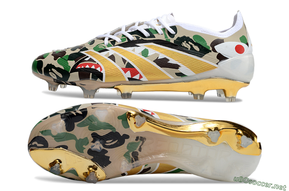 Unisex Adidas Predator 25 Elite FG Football Boots - Camo/White/Gold 1