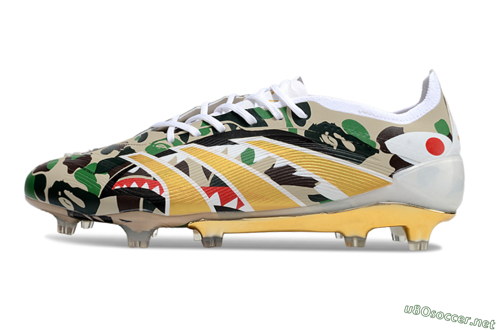 Unisex Adidas Predator 25 Elite FG Football Boots - Camo/White/Gold 0