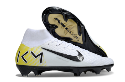 Unisex KM x Nike Air Zoom Mercurial Superfly 10 Elite FG Football Boots - White/Black/Yellow