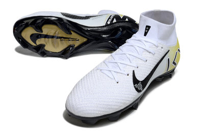 Unisex KM x Nike Air Zoom Mercurial Superfly 10 Elite FG Football Boots - White/Black/Yellow