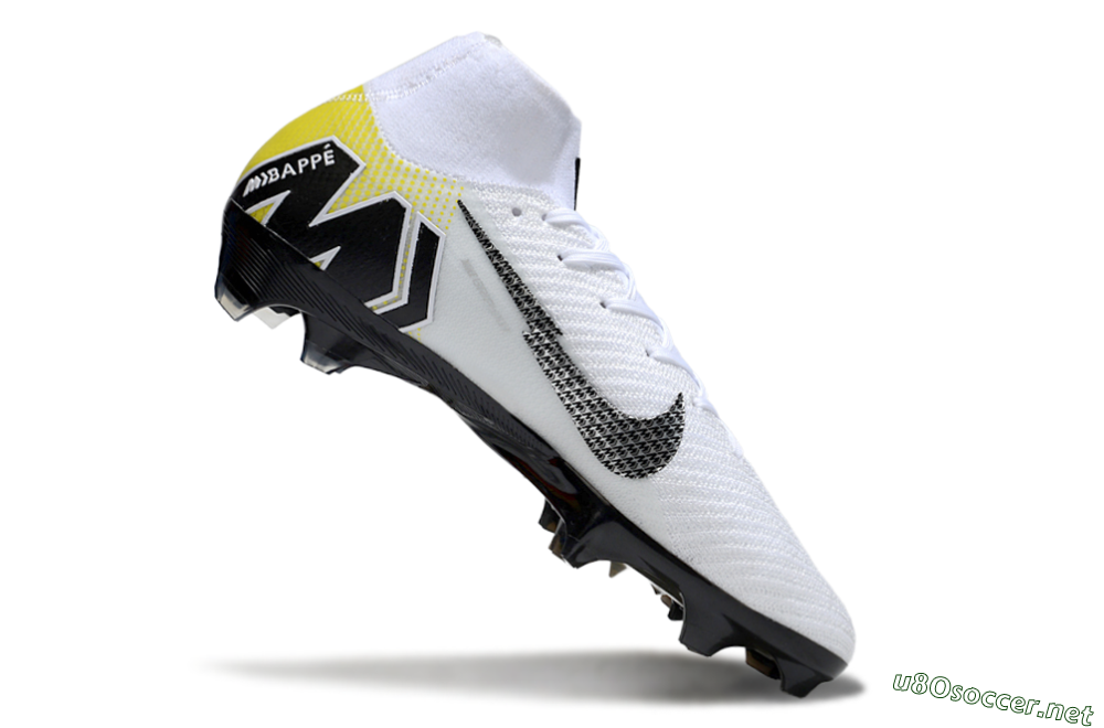 Unisex KM x Nike Air Zoom Mercurial Superfly 10 Elite FG Football Boots - White/Black/Yellow 4