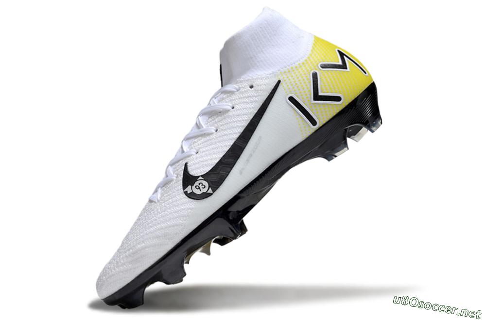 Unisex KM x Nike Air Zoom Mercurial Superfly 10 Elite FG Football Boots - White/Black/Yellow 5