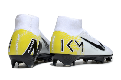 Unisex KM x Nike Air Zoom Mercurial Superfly 10 Elite FG Football Boots - White/Black/Yellow