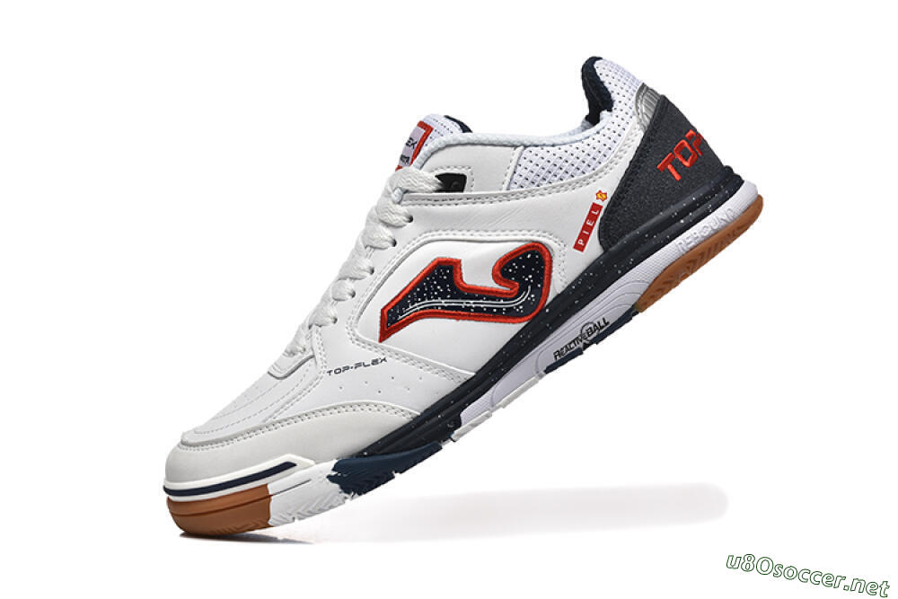 Men's Joma Top Flex IC Football Shoes - White/Red/Black 8