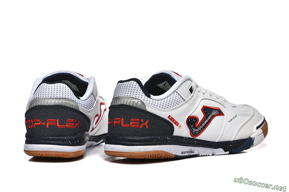 Men's Joma Top Flex IC Football Shoes - White/Red/Black 9