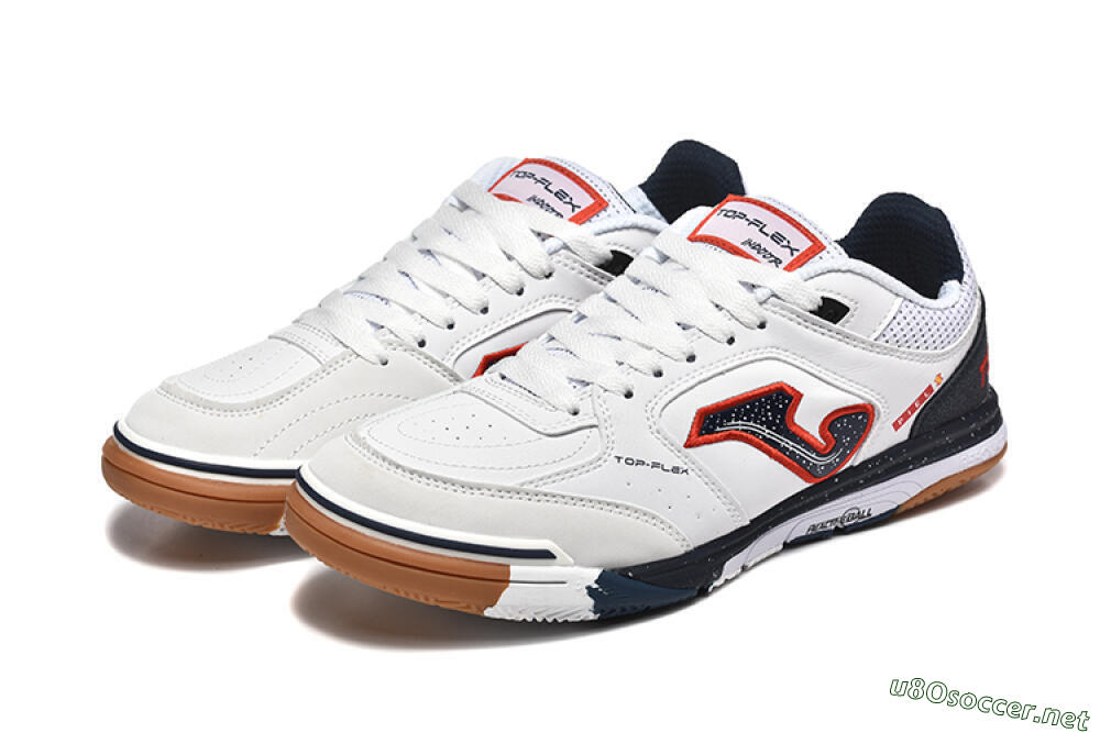 Men's Joma Top Flex IC Football Shoes - White/Red/Black 5