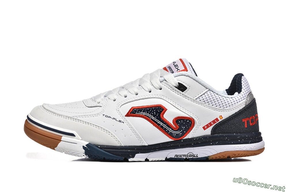 Men's Joma Top Flex IC Football Shoes - White/Red/Black 0