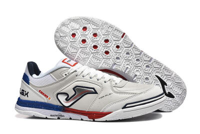 Men's Joma Top Flex IC Football Shoes - White/Red/Blue