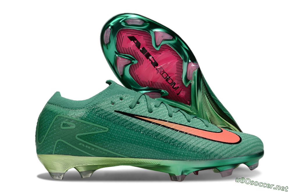 Unisex Nike Air Zoom Mercurial Vapor 15 Elite FG Football Boots - Green/Black/Red 2
