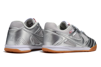 Men's Supreme x Nike SB Gato IC Football Shoes - Silver/White/Brown