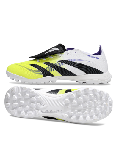 Unisex Adidas Predator 25 Elite Foldover Tongue TF Football Shoes - Yellow/Black/White