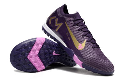 Unisex KM x Nike Air Zoom Mercurial Vapor 16 Elite TF Football Shoes - Purple/Gold/Pink