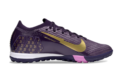 Unisex KM x Nike Air Zoom Mercurial Vapor 16 Elite TF Football Shoes - Purple/Gold/Pink